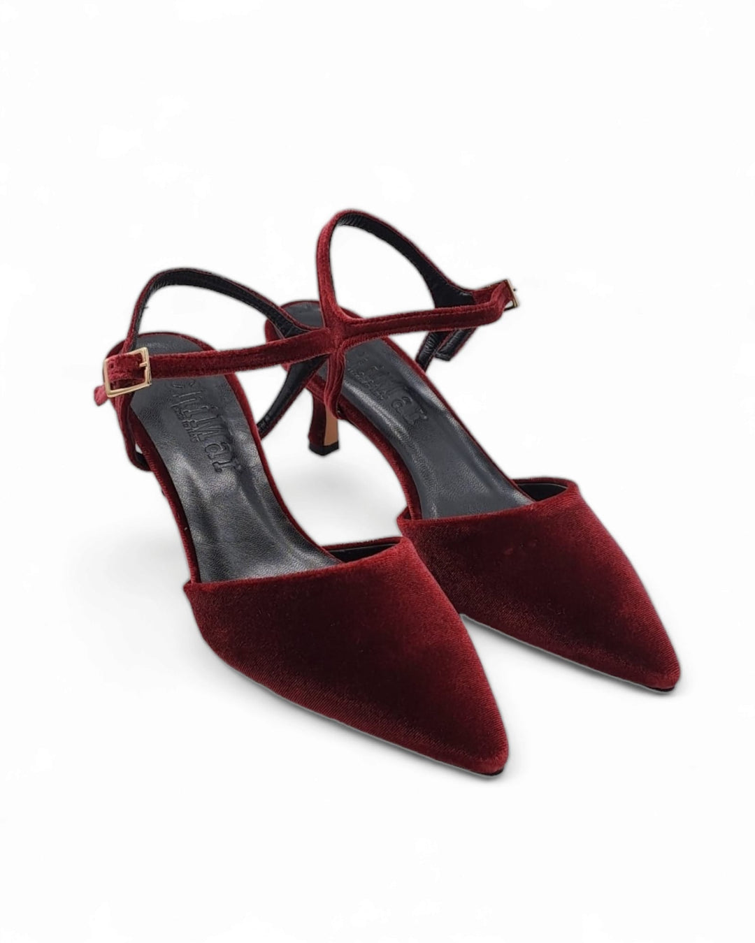 Slingback T5,5 velluto bordeaux