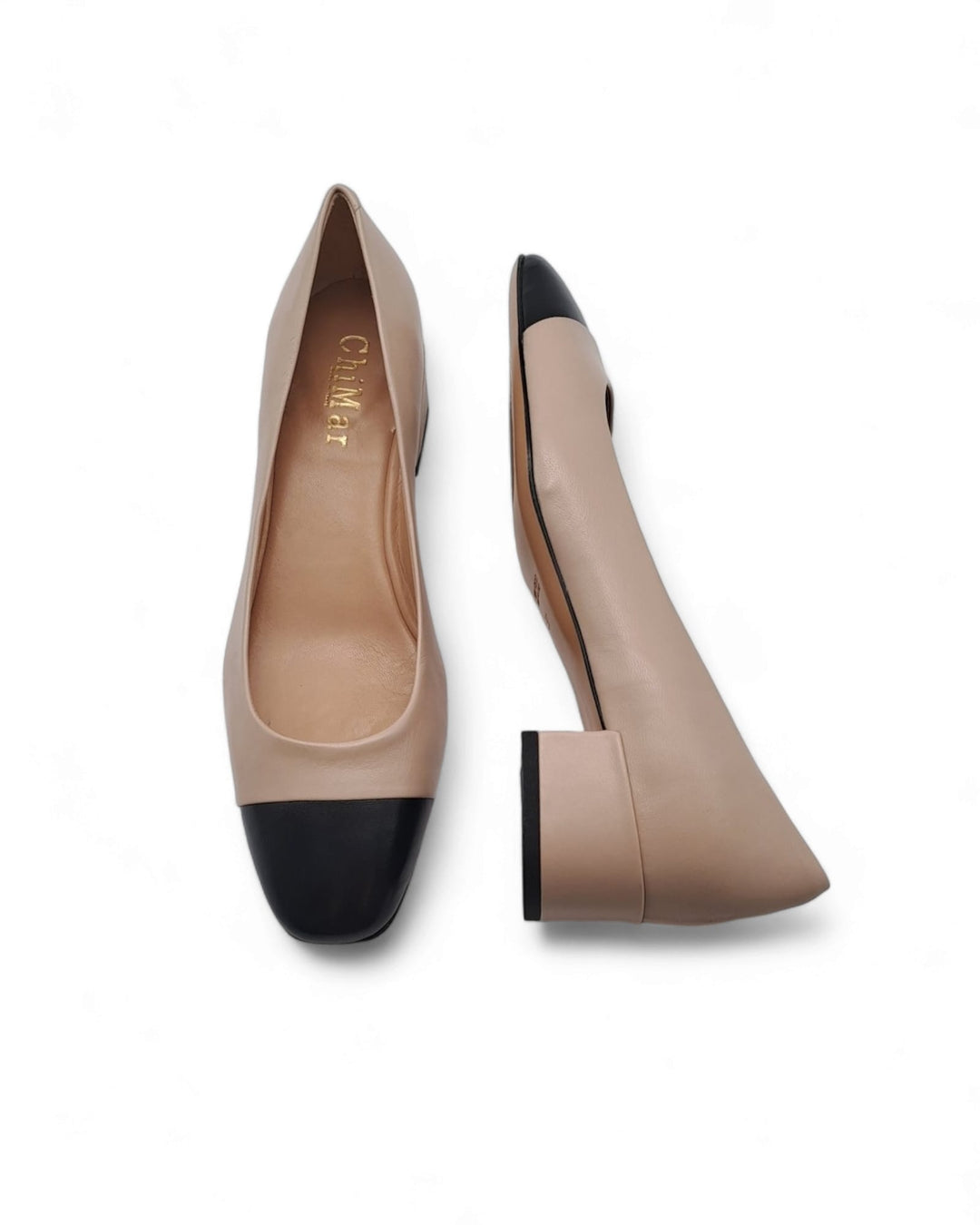 Ballerina Bicolor Nappa nero / Nappa Beige