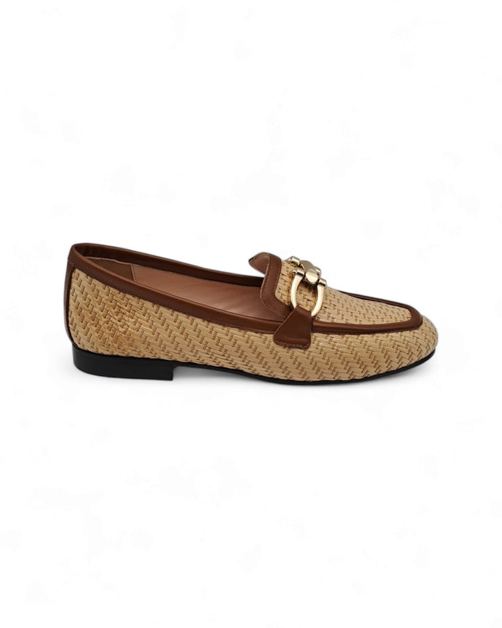 Raffia/Leather Moccasin