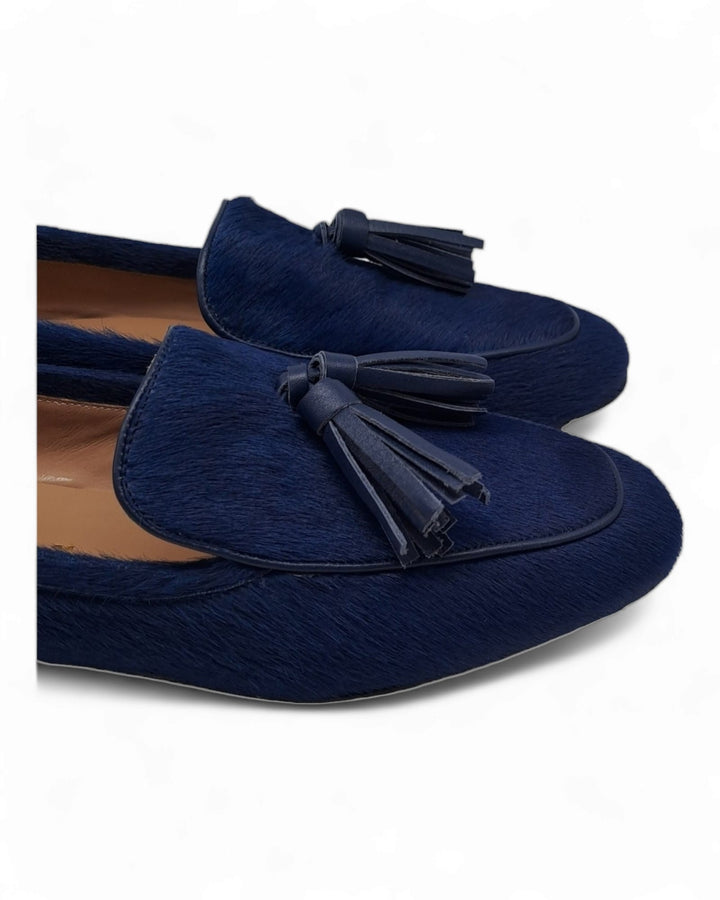 Mocassino Cavallino Blu / Nappine Nappa Blu