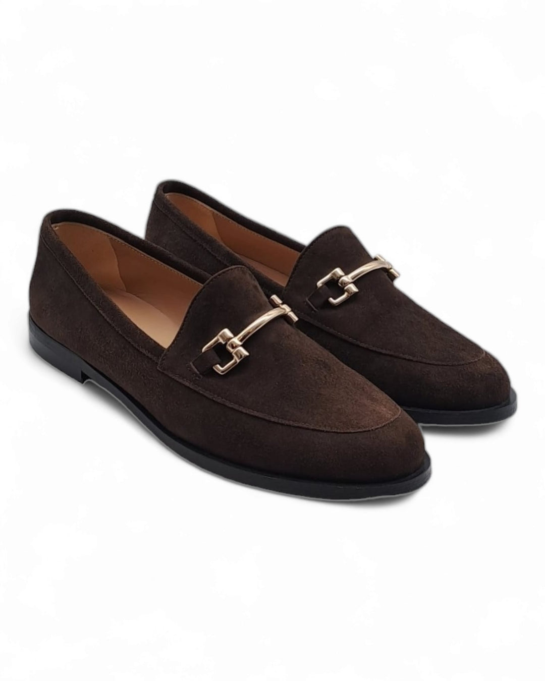 Dark brown suede moccasin