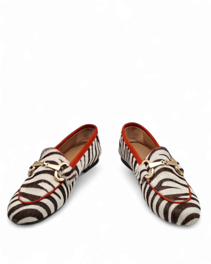 Mocassino Cavallino Zebra Moro/ Rosso