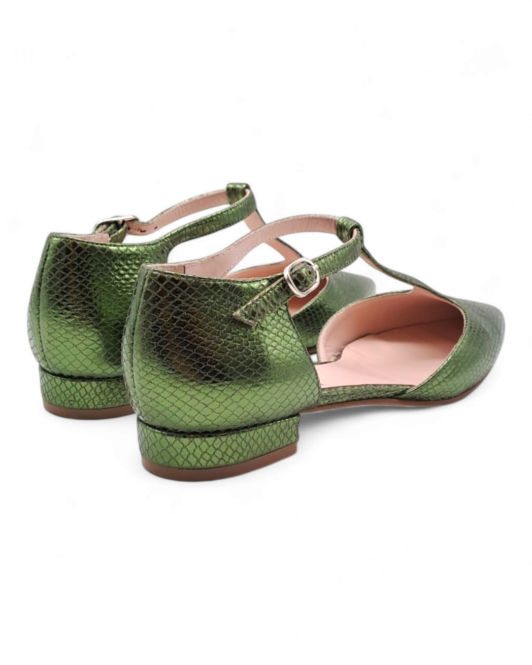 Slingback Manuela  Stampa Pitone Verde