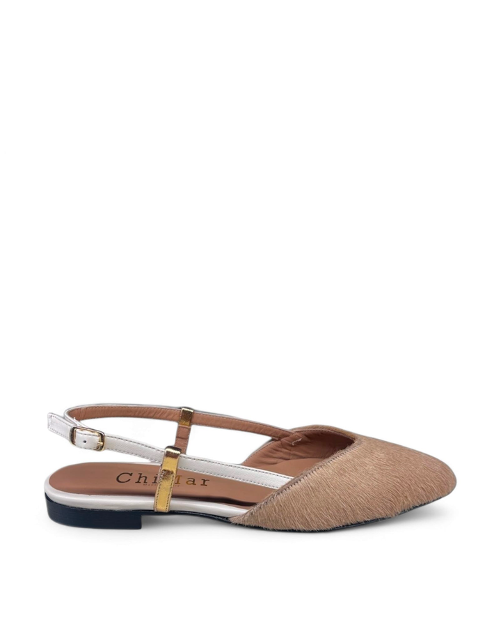 Slingback ChiMar Cavallino Sabbia/milk/oro