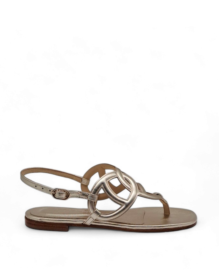 Silvia Platinum Laminate Sandal