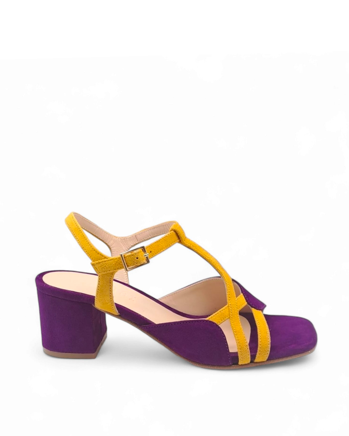 Dolores Sandal Nappa Suede Purple / Saffron