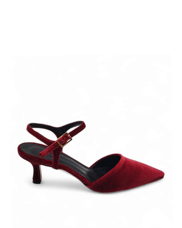 Slingback T5,5 velluto bordeaux