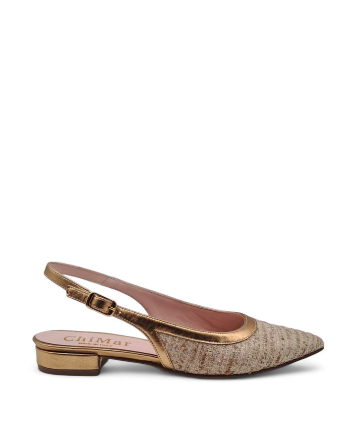 ChiMar Rafia Slingback Beige/Black