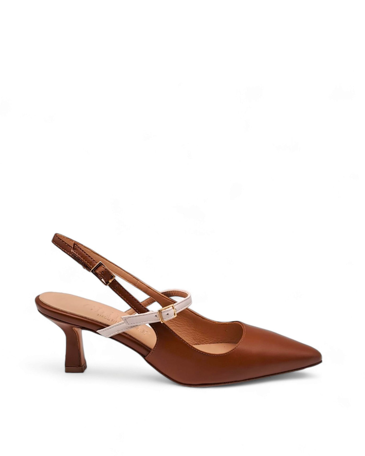 Slingback  Fiamma Nappa Cuoio/ Milk