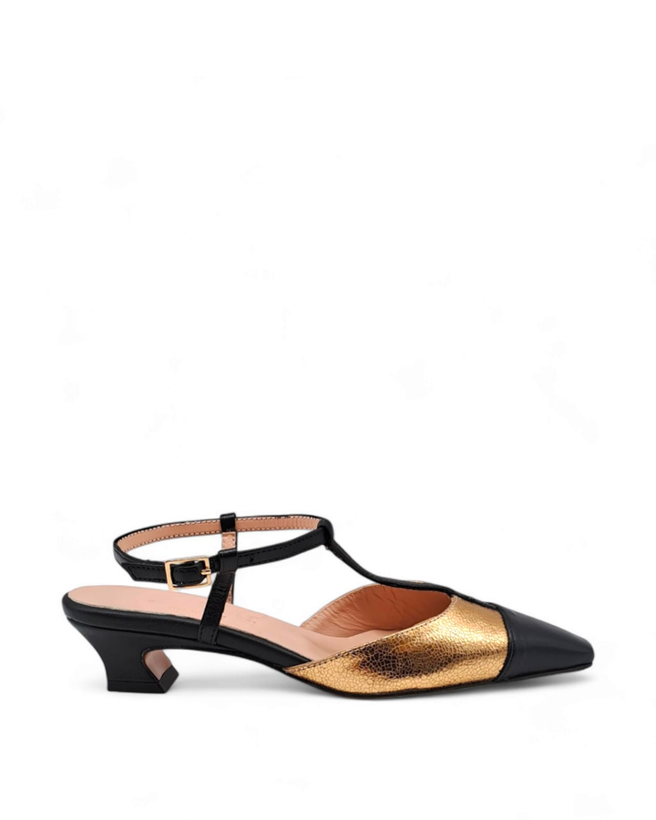 ChiMar Rafia Slingback Beige/Black