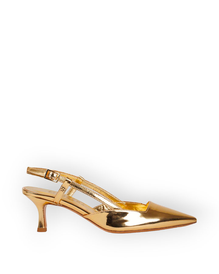 Slingback specchio oro