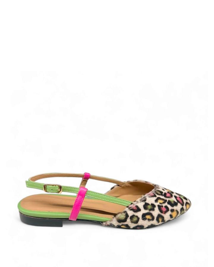 Slingback ChiMar Cavallino maculato multicolor/fucsia/mint