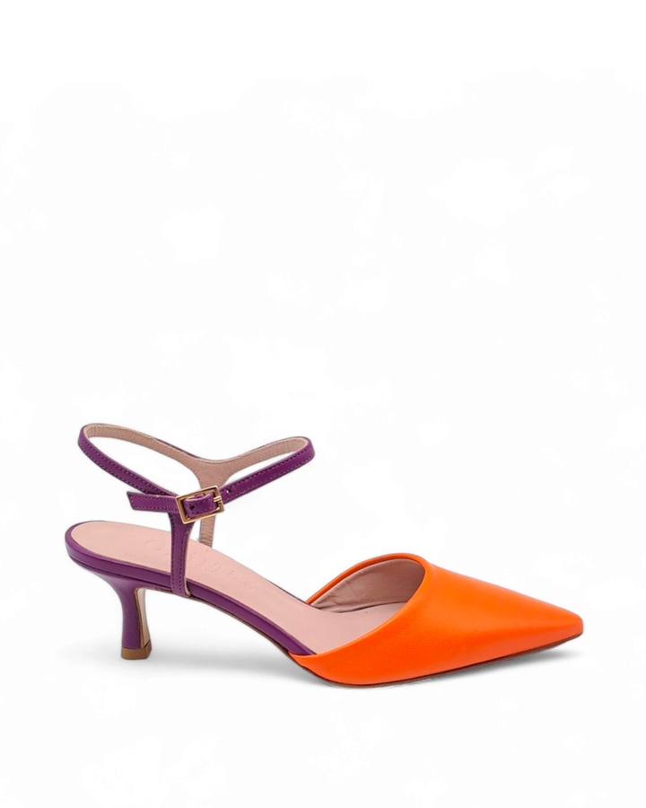 Slingback T5,5 Nappa Arancio/Viola