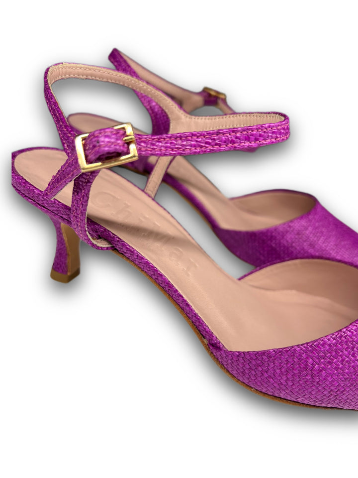 Purple Raffia T5.5 Slingback