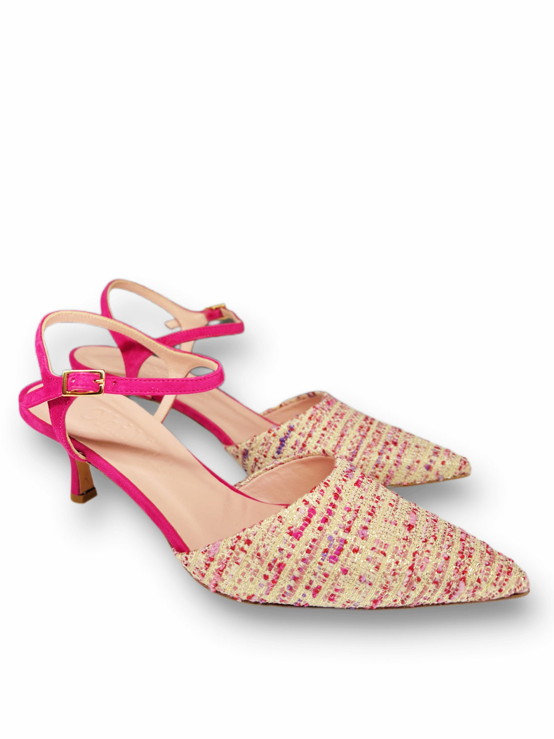 T5.5 Raffia Fuchsia/Fuchsia Suede Slingback