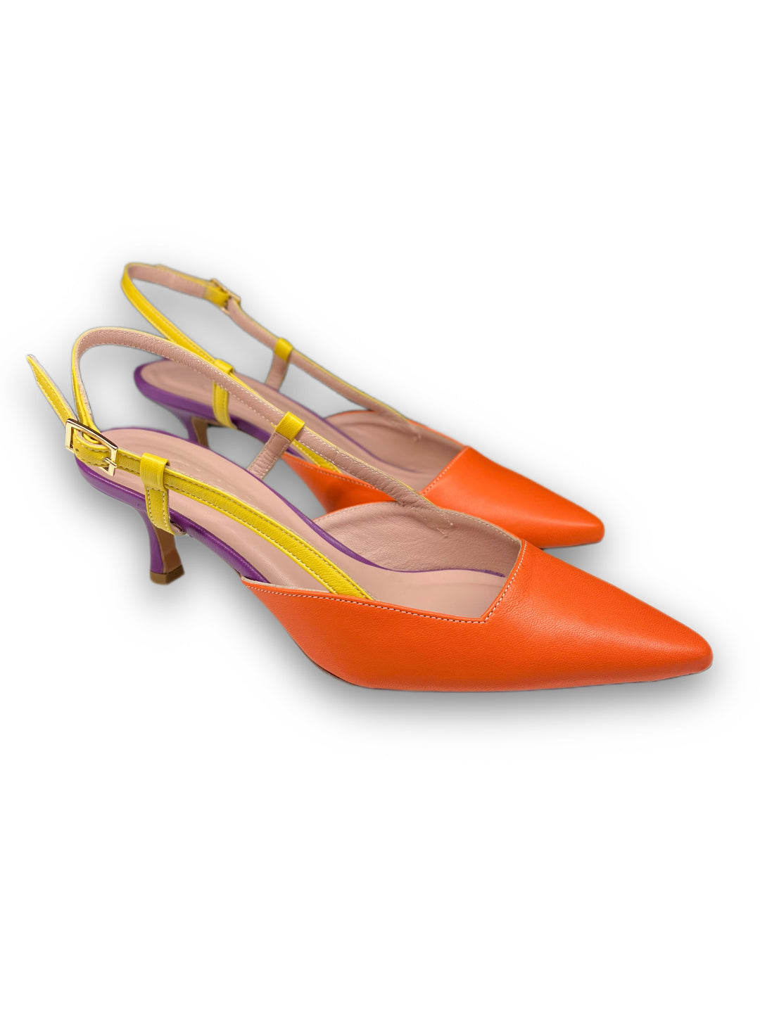 Slingback T5,5 Nappa Arancio/Giallo/Viola