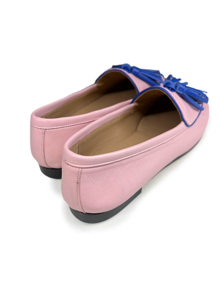 Mocassino Nappa Rosa/Bluette