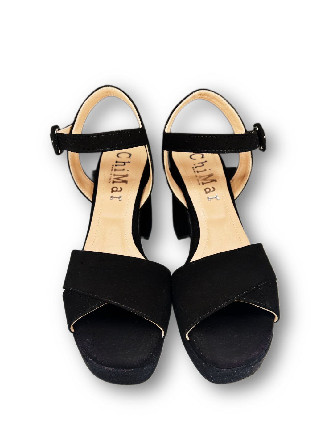 Black Suede Plateau Sandal