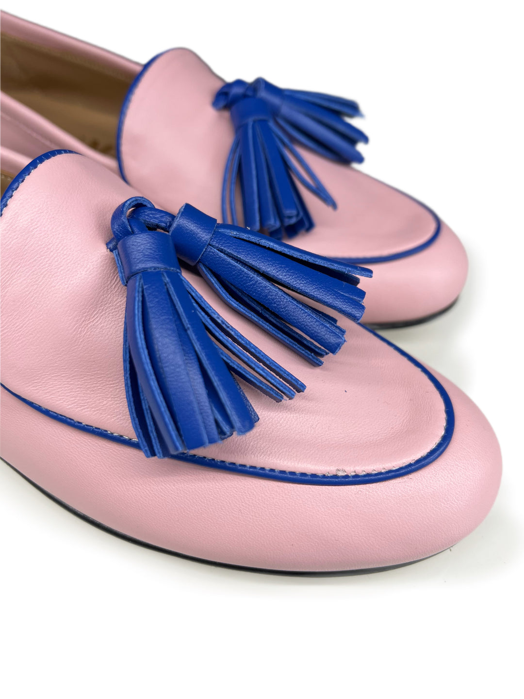 Mocassino Nappa Rosa/Bluette