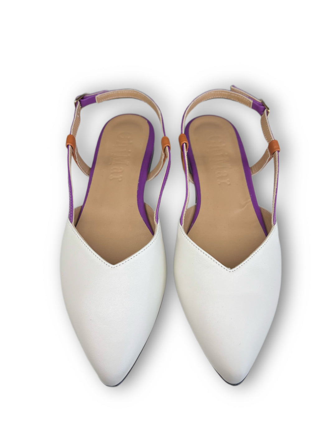 Slingback ChiMar Nappa Milk/Viola/Cuoio