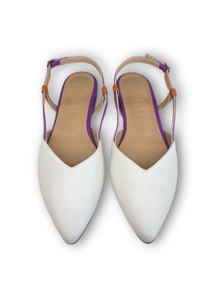 Slingback ChiMar Nappa Milk/Viola/Cuoio