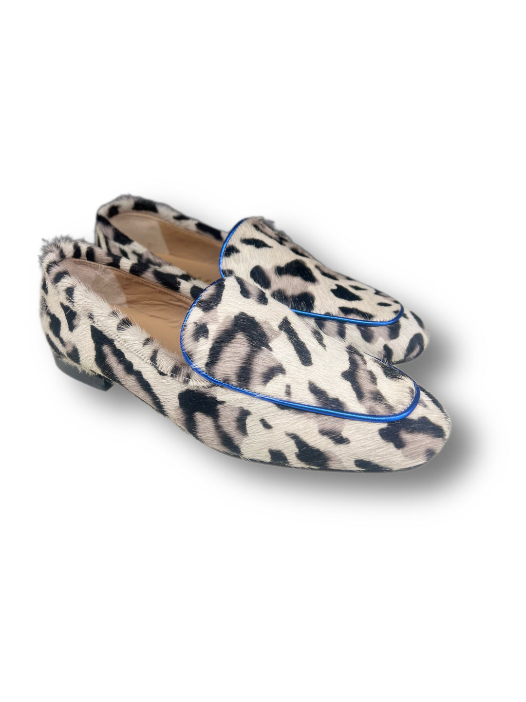 Mocassino Cavallino Ciuffo Grigio/Lam. Bluette