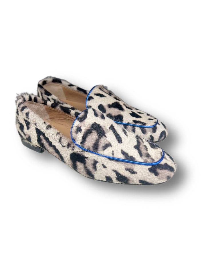 Mocassino Cavallino Ciuffo Grigio/Lam. Bluette