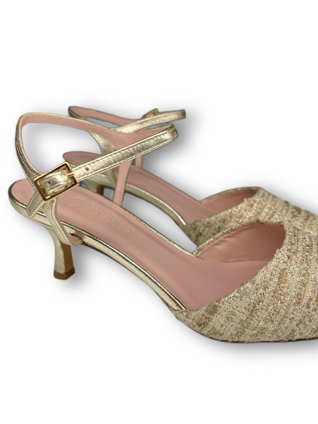 Slingback T5,5 Rafia Platino