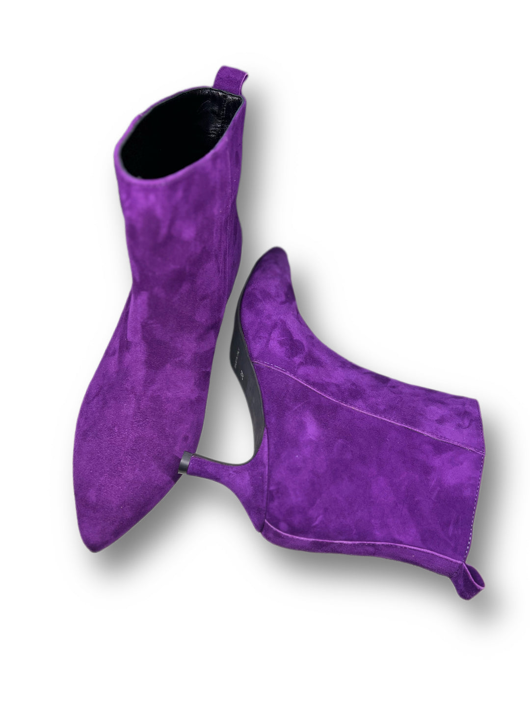 Purple suede ankle boot