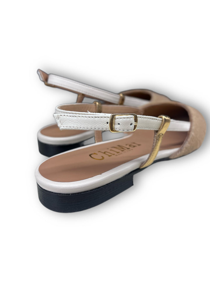 Slingback ChiMar Cavallino Sabbia/milk/oro