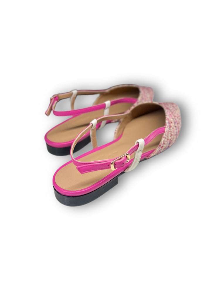 ChiMarRafia Slingback Fuchsia/Milk