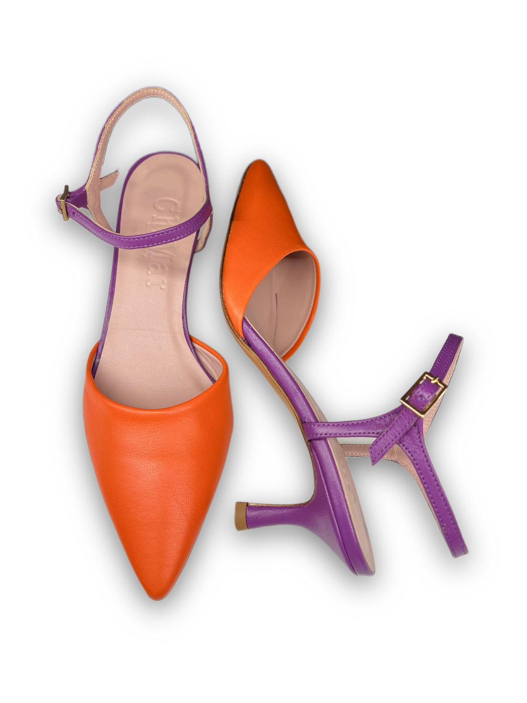 Slingback T5,5 Nappa Arancio/Viola