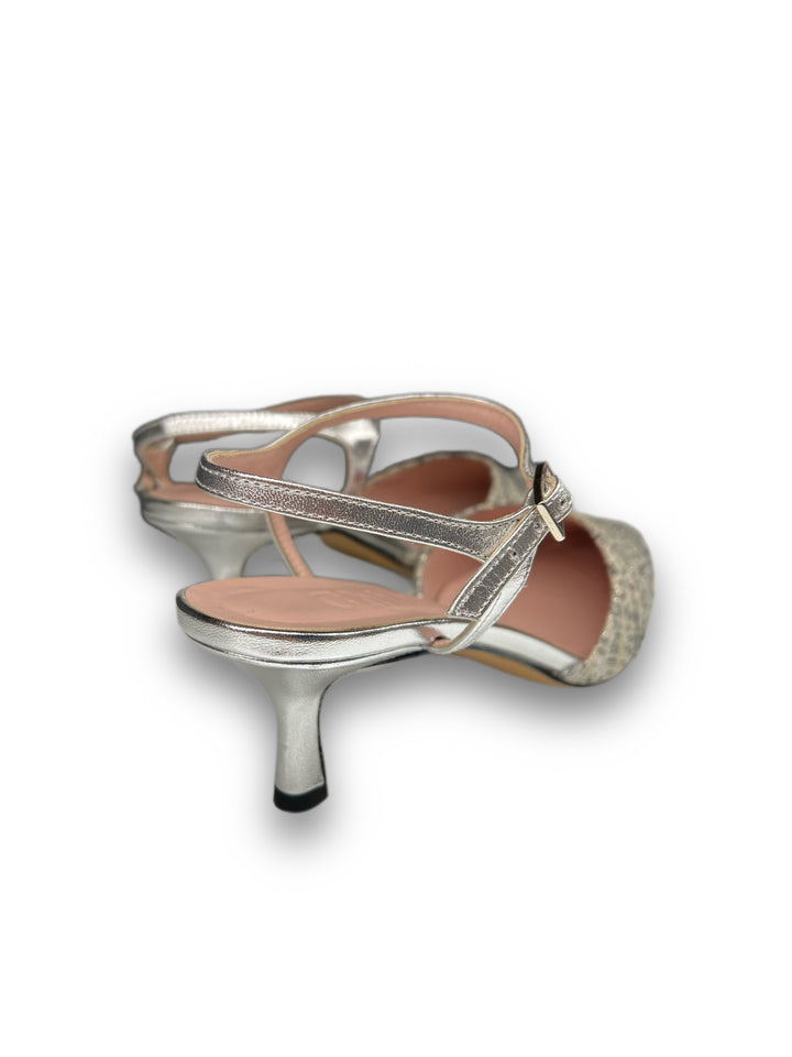 Slingback T5,5 Rafia Argento