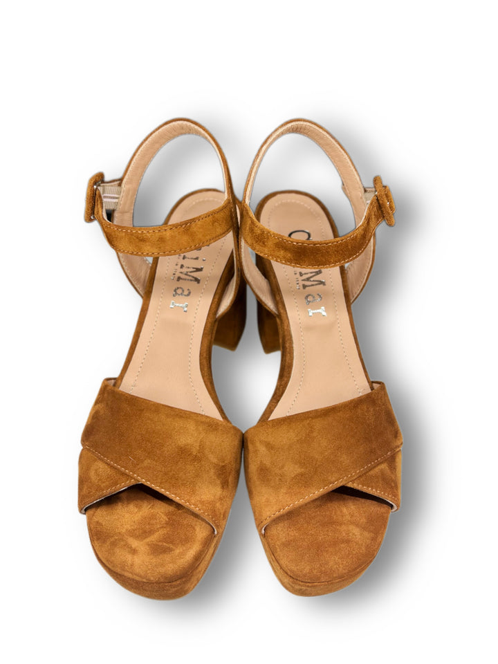 Saddle Suede Plateau Sandal