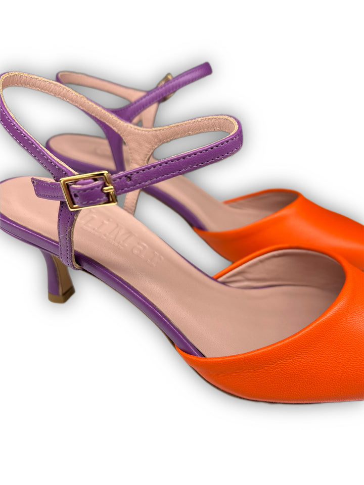 Slingback T5,5 Nappa Arancio/Viola