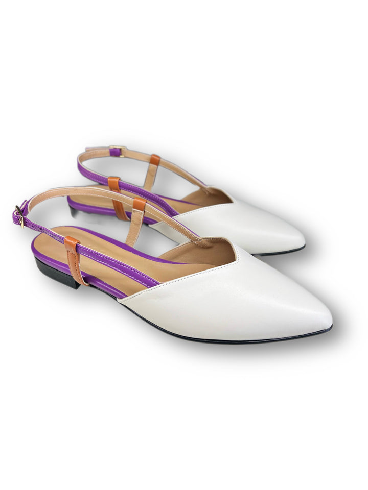 Slingback ChiMar Nappa Milk/Viola/Cuoio