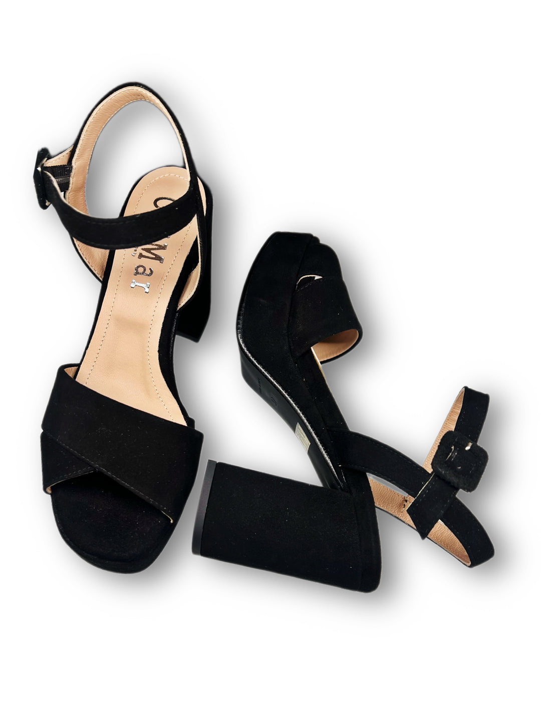 Black Suede Plateau Sandal