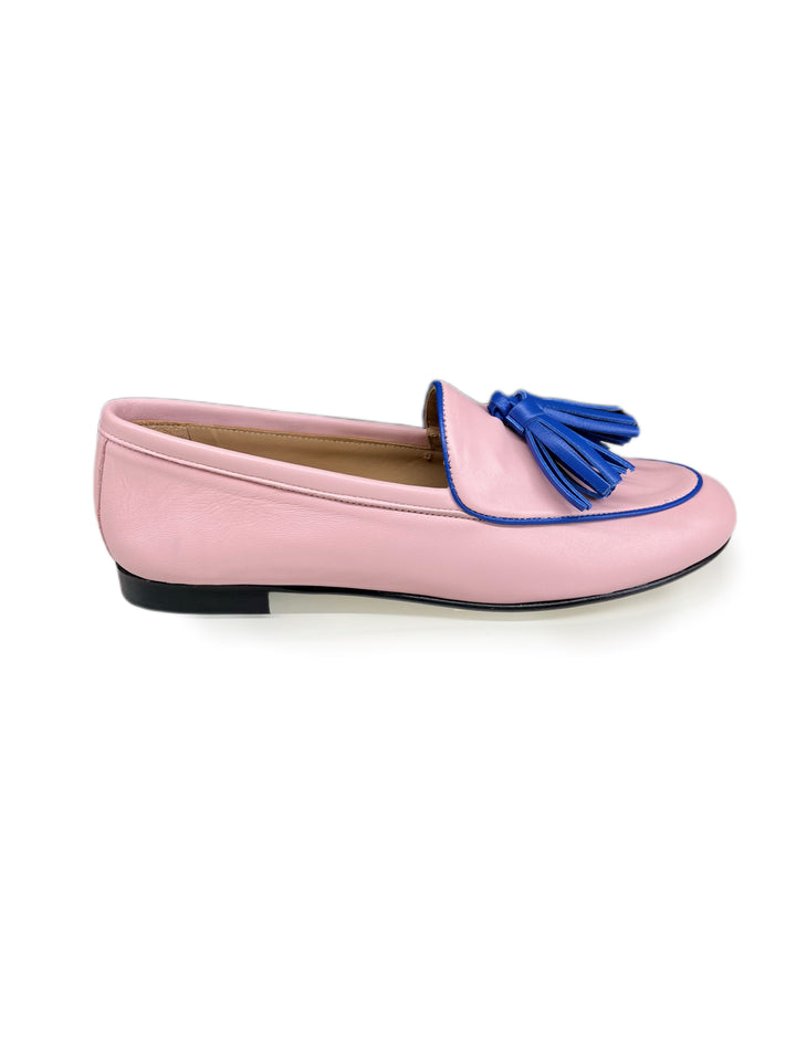 Mocassino Nappa Rosa/Bluette