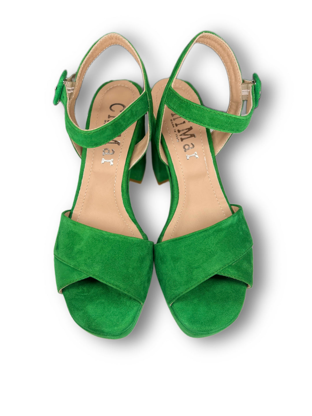 Green Suede Plateau Sandal