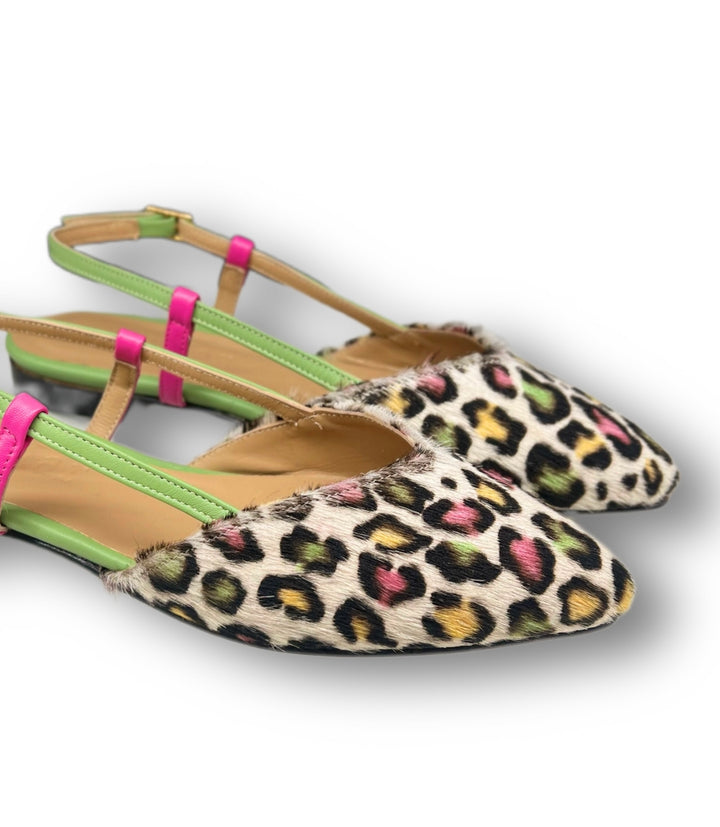 Slingback ChiMar Cavallino maculato multicolor/fucsia/mint